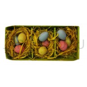 Набор пасхальный "Яйца в корзинке", цветные, 3 штуки; h6.Арт.ПК-Я-013