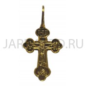 Православный нательный крест, металл, жёлтый; h3,7.Арт.КН-006-22