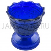 Настольная лампада "Лилия", стекло, синяя; h8.Арт.СЛ-С-006/ЛС