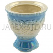 Настольная лампада "Лоза", керамика, голубая; h7.Арт.К-025/Г