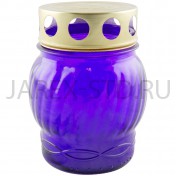 Лампада неугасимая, стекло, металлическая крышка, фиолетовая; h11.Арт.S-072w/XV-202XX