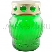 Лампада неугасимая, стекло, металлическая крышка, зелёная; h11.Арт.S-072w/XN-202XX