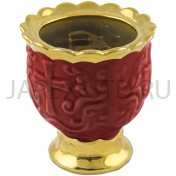 Настольная лампада "Грааль", керамика, красная с золотом; h7.Арт.К-020/КР