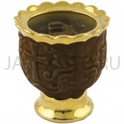 Настольная лампада "Грааль", керамика, коричневая с золотом; h7.Арт.К-020/КОР