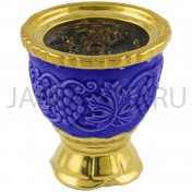 Настольная лампада "Лоза", керамика, синяя с золотом; h7.Арт.К-024/С
