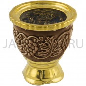 Настольная лампада "Лоза", керамика, коричневая с золотом; h7.Арт.К-024/КОР