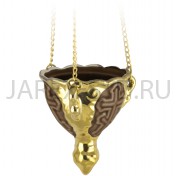Подвесная лампада "Лилия", керамика, коричневая с золотом; h8,5.Арт.К-005/кор