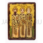Икона "Три Святителя", дерево под старину, печать-краска; 17*23.Арт.И-СТ-002/143