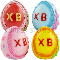 Яйцо пасхальное "ХВ", керамика, цвет в ассортименте; h5,5.Арт.ПЯ-ГБ/5.5
