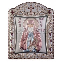 Икона "Паисий Святогорец", фигурная рамка, стекло, напыление серебро&цветная эмаль; 16,7*22,4.Арт.00137TBR6FWNS+Gcl1C