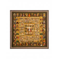 Икона "Собор Всех Святых" в подарочной упаковке, багетная рамка, полиграфия; 28,5*28,5.Арт.И-102/300