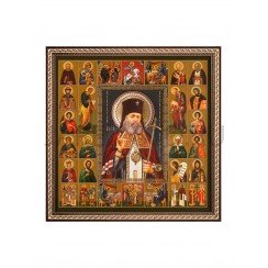 Икона "Святой Лука" в подарочной упаковке, багетная рамка, полиграфия; 28,5*28,5.Арт.И-102/163