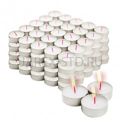 Набор парафиновых, чайных свечей в гильзе, 100 шт.; h1,5.Арт.НСП-100