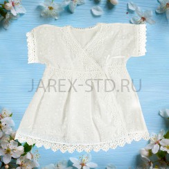 Крестильное платье, белое с кружевом,100% хлопок; размер 1-2 года.Арт.Т-КП-006