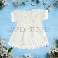 Крестильное платье, белое,100% хлопок; размер 0-1 год.Арт.Т-К-005м
