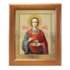 Икона  Пантелеймон, полиграфия,  в багетной рамке со стеклом; 12,5*14,5.Арт.И-БР-2/105
