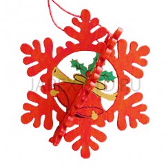 Новогоднее украшение "Снежинка", подвесная, дерево; h9.Арт.ЕУ-С-01/кр