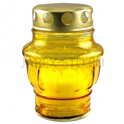 Лампада неугасимая, стекло, металлическая крышка, желтая; h11.Арт.S-094w-XH-202