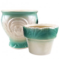 Набор настольная лампада "Лилия", стакан, керамика, цвет зеленый; h10.Арт.КЦ-024/зел