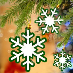Новогоднее украшение "Снежинка", подвесная, дерево; h.Арт.ЕУ-6941-3