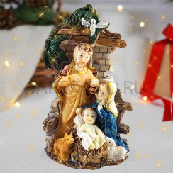 Рождественский вертеп "Святое семейство", полистоун; h11,5.Арт.РВ-7117-7