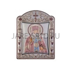 Икона "Святой Лука", фигурная рамка, стекло, напыление серебро&цветная эмаль; 11,3*15,2.Арт.00121TBR6FWNS+GcI1B