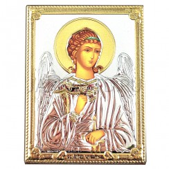 Икона "Ангел Хранитель", риза металл, рамка мдф, напыление серебро&золото; 13,3*18,2.Арт.ИГД-Б/001