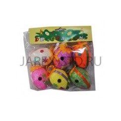 Набор пасхальный "Яйца на подвеске", цветные с бисером, 6 штук; h5.Арт.ПК-Я-015
