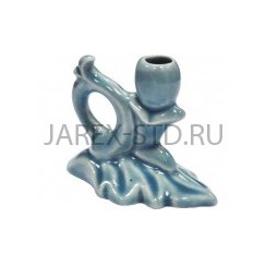 Подсвечник "Дубок", синий цвет, керамика; h4,5.Арт.КЦ-011/син
