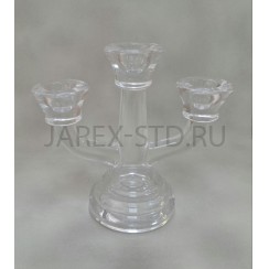 Подсвечник на  3 свечи, стекло; h 13.Арт.ПС-0796-1