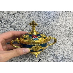 Кадильница с ручками, эмаль,  металл, цвет золото; h.Арт.КМЭ-8022-4