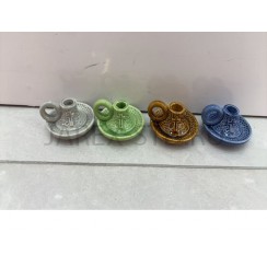 Подсвечник "Блюдце с ручкой", керамика, цвет в ассортименте;.Арт.КЦ-БР/66