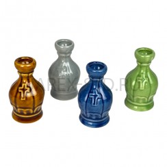 Подсвечник "Бочонок", керамика, цвет в ассортименте; h 6,5.Арт.КЦ-Б/55