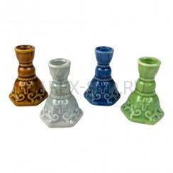 Подсвечник "Вазочка", керамика, цвет в ассортименте; h 6,2.Арт.КЦ-В/58