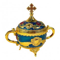 Ладильница с ручками, эмаль,  металл, цвет золото; h10.Арт.КМЭ-8022-4