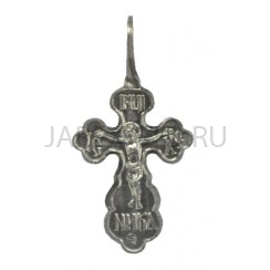 Православный нательный крест, металл, белый; h3,2.Арт.КН-007-29