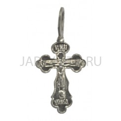 Православный нательный крест, металл, белый; h3.Арт.КН-007-31