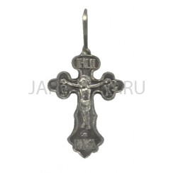 Православный нательный крест, металл, белый; h3,2.Арт.КН-007-32
