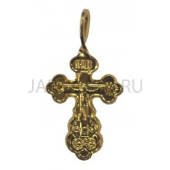 Православный нательный крест, металл, жёлтый; h3,2.Арт.КН-006-17