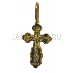 Православный нательный крест, металл, жёлтый; h2,9.Арт.КН-006-19