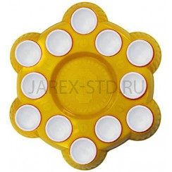 Подставка пасхальная для кулича и 12-ти яиц, желтый пластик; d20.Арт.СП02/жб