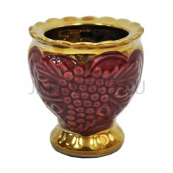 Настольная лампада "Благовест", керамика, красная с золотом; h7,5.Арт.К-046/КР