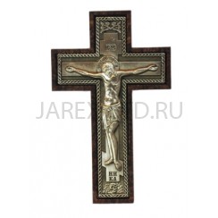 Крест с Распятием, цвет серебро, пластик;5*8,5.Арт.АГ-030747