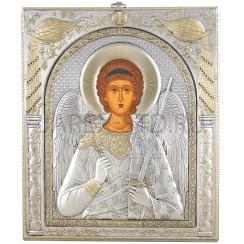 Икона "Ангел Хранитель", античная риза, металл, рамка мдф, напыление серебро&золото; 20,7*24,5.Арт.EP525-172XP