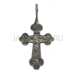 Православный нательный крест, металл, белый; h3,2.Арт.КН-007-33