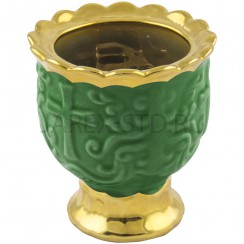 Настольная лампада "Грааль", керамика, зелёная с золотом; h7.Арт.К-020/З