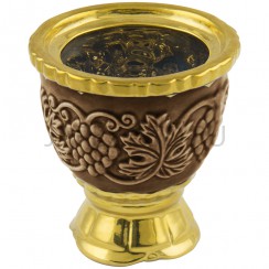 Настольная лампада "Лоза", керамика, коричневая с золотом; h7.Арт.К-024/КОР