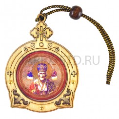 Автомобильная икона-подвеска, дерево "Николай Чудотворец" ; h8.Арт.АИ-8104/101