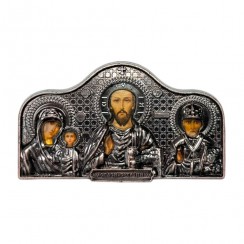 Автомобильный тройник в ассортименте, пластик  "Спаситель, Казанская, Николай Чудотворец"; 6,8*4.Арт.И-П-8343-05