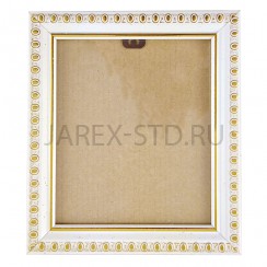 Багетная рамка под полиграфию 10*12, белая с золотом; 12,5*14,5.Арт.БРМ-1012/бз